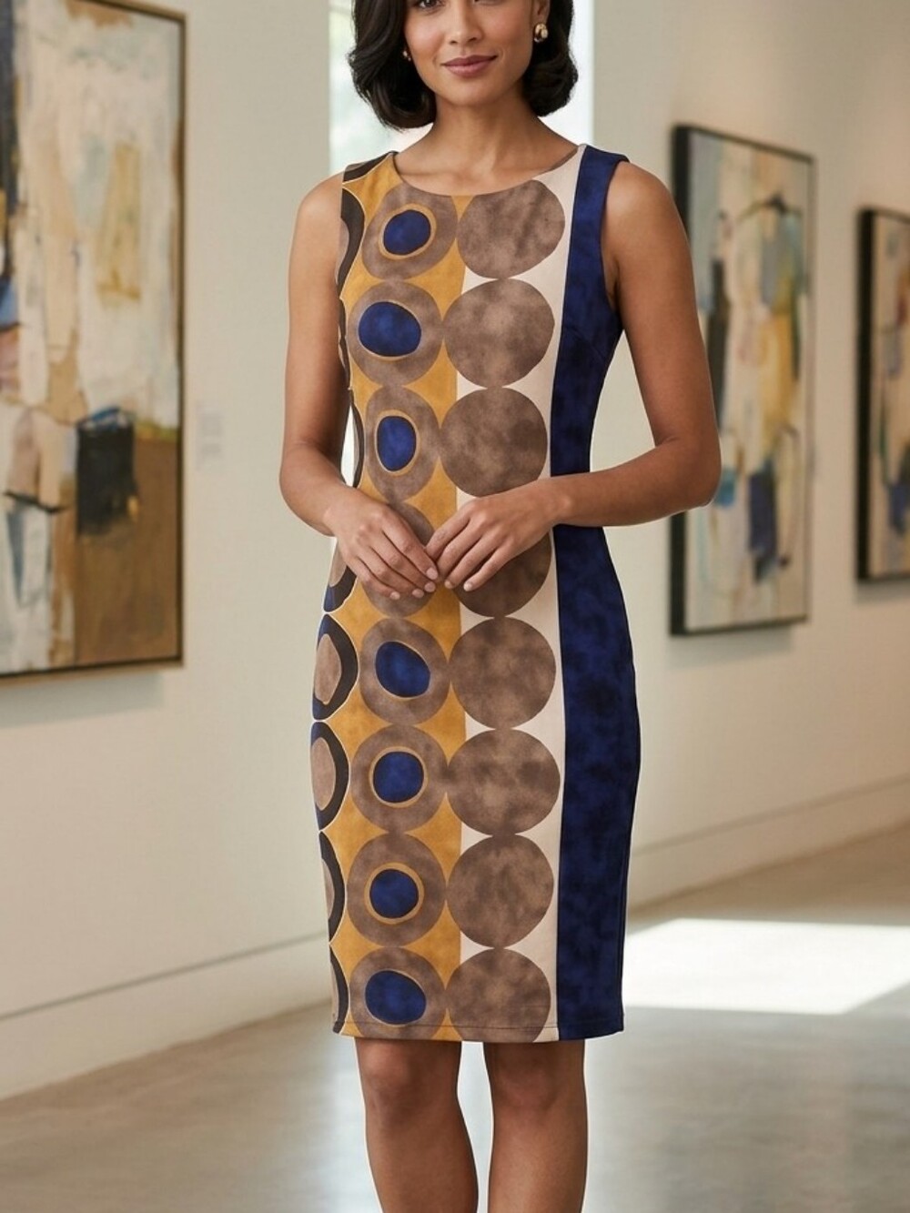 New Joseph Ribkoff Art Deco Sheath Dress Size 8